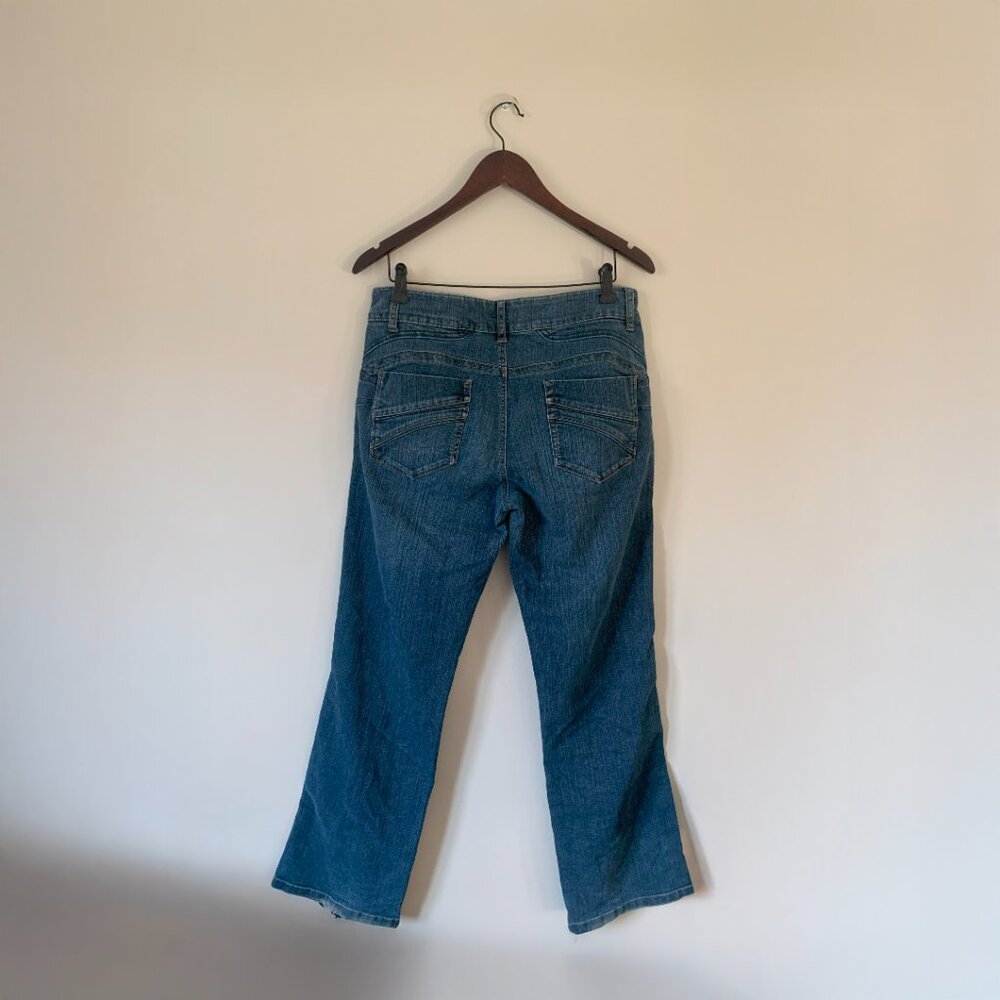 Blue 2-Button & Back Pockets Design Denim Jeans